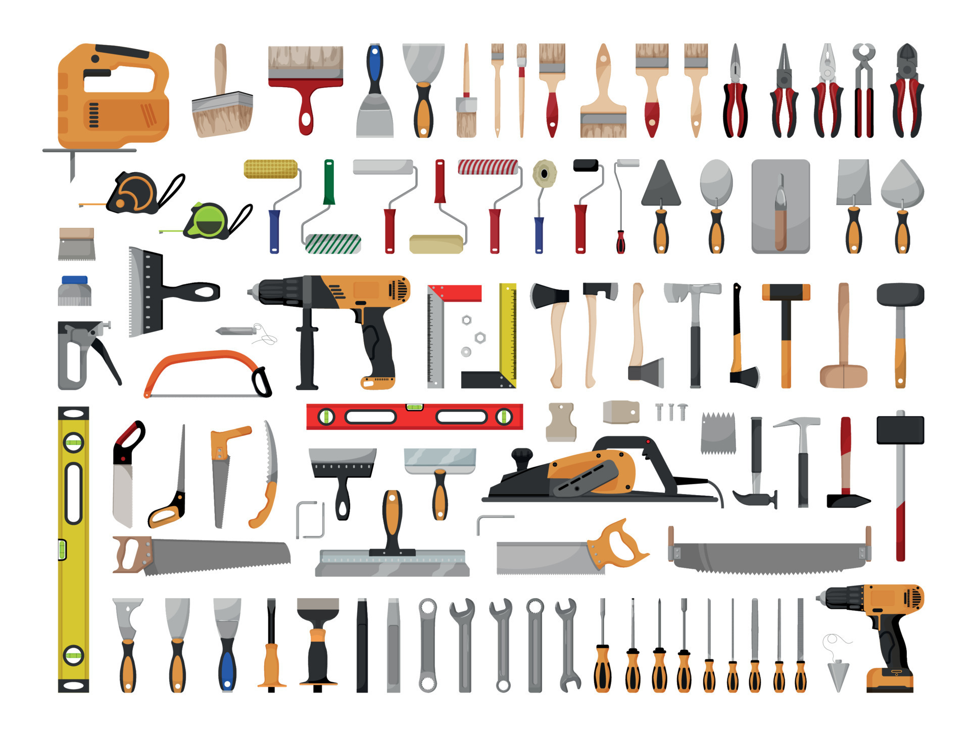 Construction materials, tools, metal, heavy duty tools, building materials